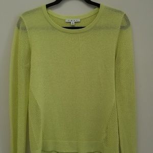 CAbi lightweight neon yellow green Pullover